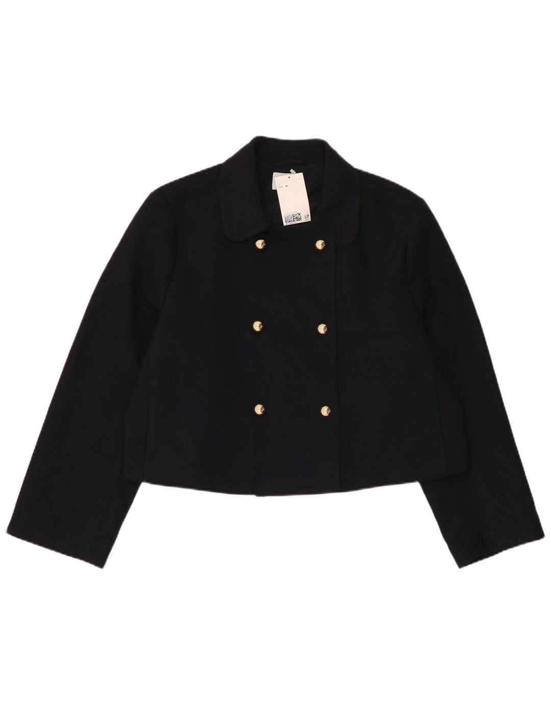 H&M Veste blazer surdimensionnée à double boutonnage pour femme UK 14 Bleu marine moyen