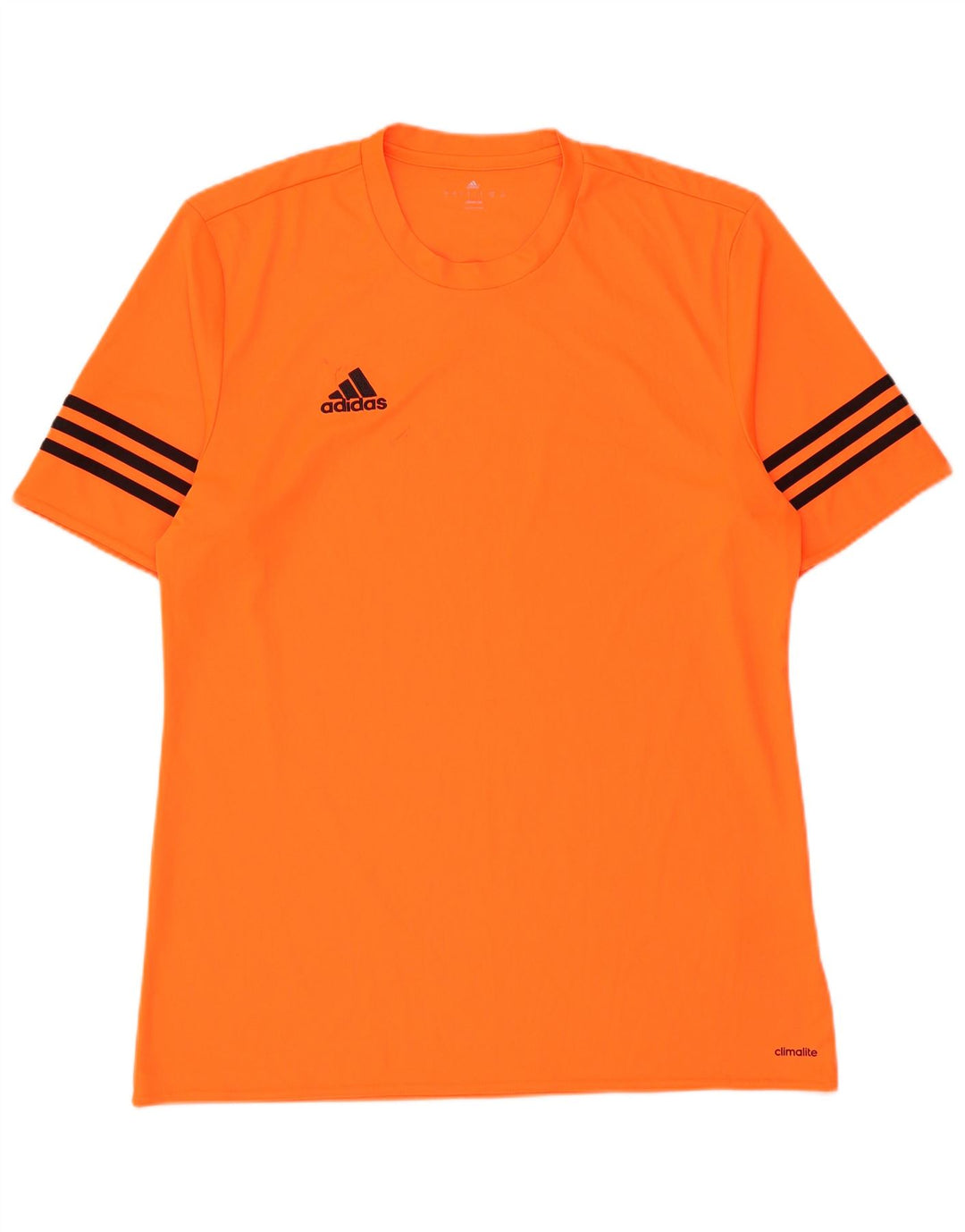 Adidas Hommes Climalite T-Shirt Haut Large Orange Rayé Polyester