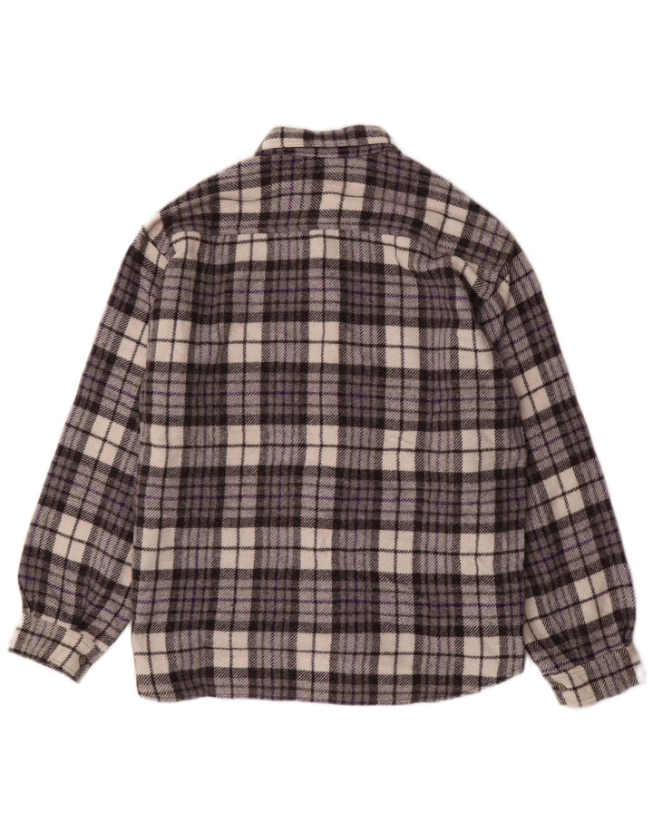 MAZZONETTO Chemise Flanelle Homme Petit Carreau Gris Laine