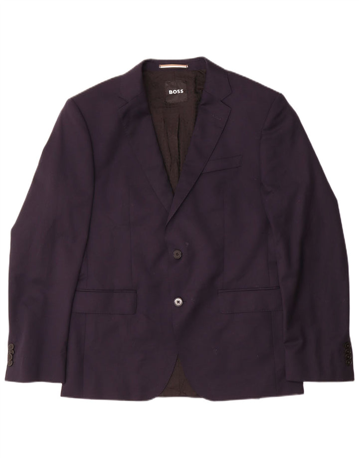 Hugo Boss Veste blazer à 2 boutons pour homme EU 50 Grande laine bleu marine