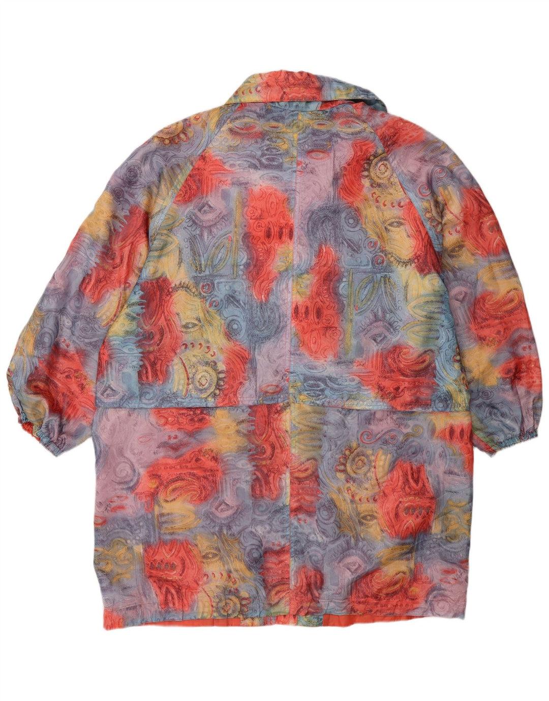 manteau coupe-vent à motif abstrait vintage pour femmes IT 40 petit multicolore