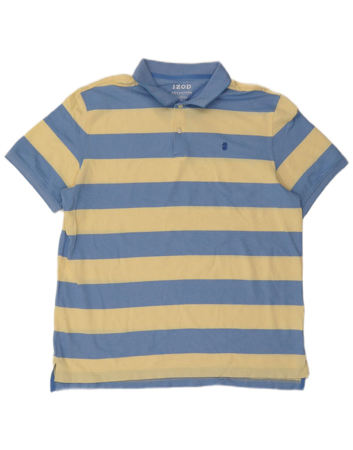 IZOD Polo Homme XL Bleu Rayé Coton