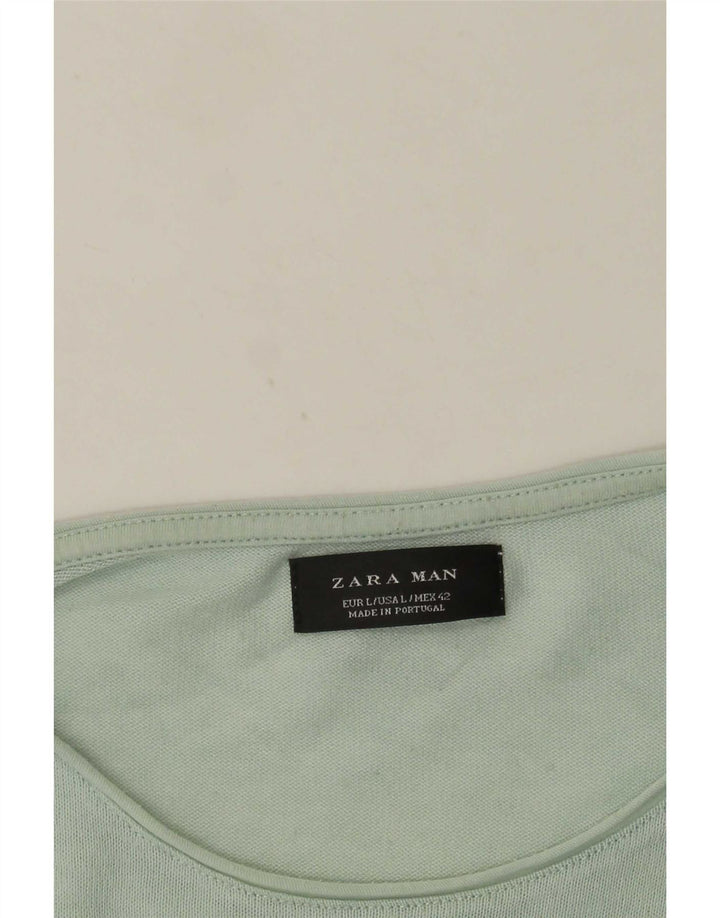 Zara T-Shirt Homme Haut Large Vert