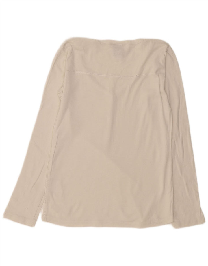 Nike Haut à manches longues pour femme UK 14/16 Large Blanc cassé en coton