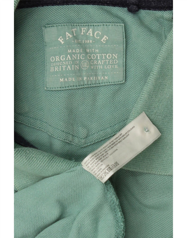 FAT FACE Polo Homme 2XL Turquoise Coton
