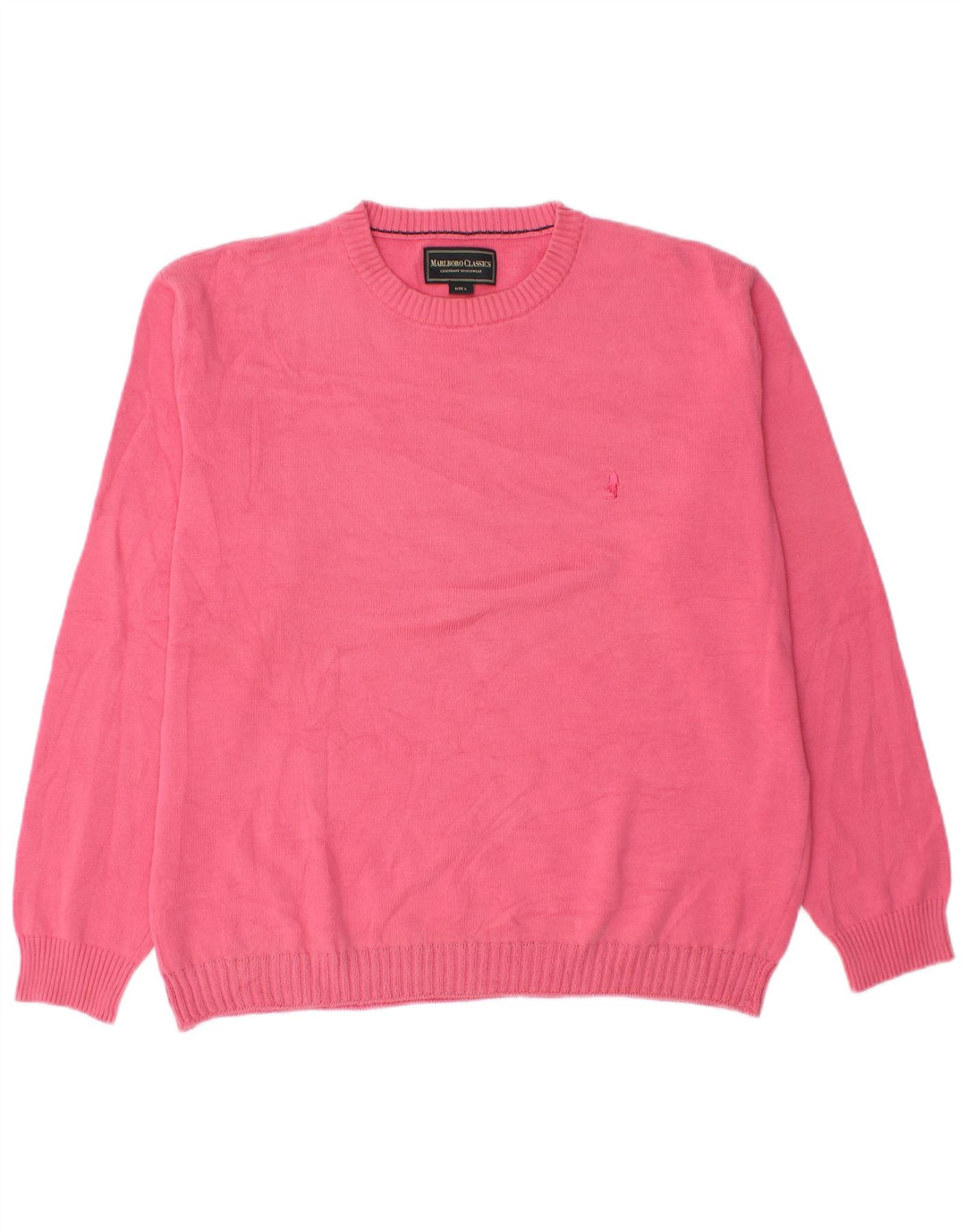 Marlboro Classics Pull à col rond pour homme en coton rose Taille L