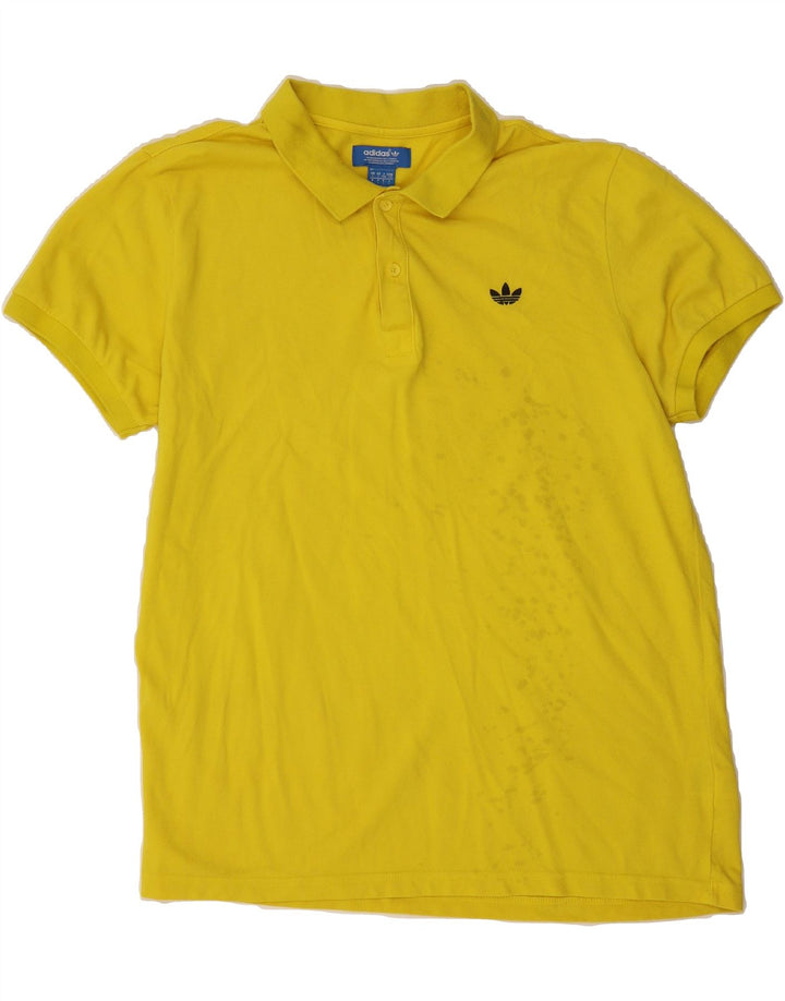 ADIDAS Mens Polo Shirt Large Yellow Cotton Vintage Adidas and Second-Hand Adidas from Messina Hembry 