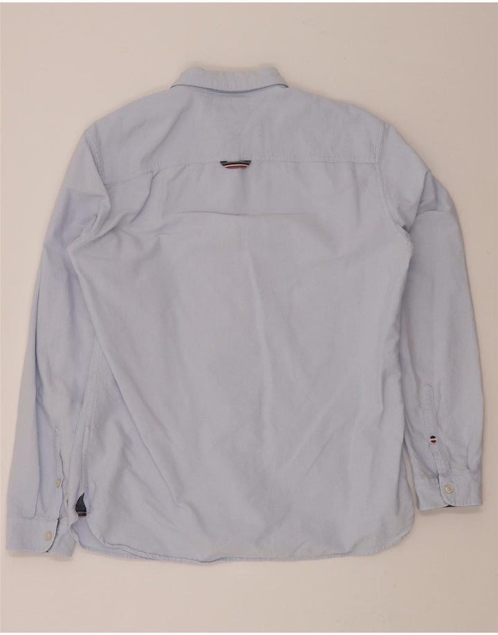 TOMMY HILFIGER Mens Regular Fit Shirt Large Blue Cotton Vintage Tommy Hilfiger and Second-Hand Tommy Hilfiger from Messina Hembry 