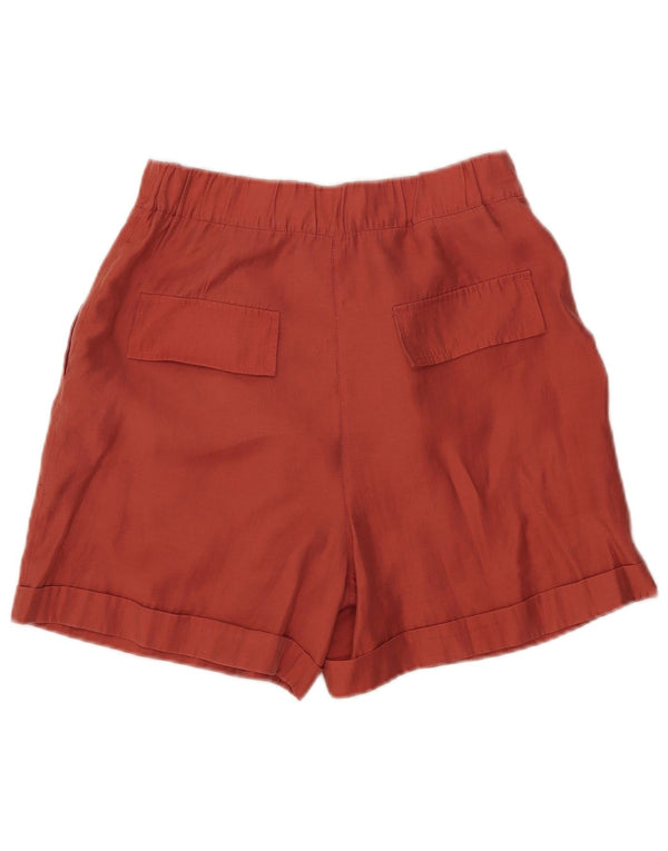 Zara Short Chino Taille Haute Pour Femme Petit W26 Orange Lyocell