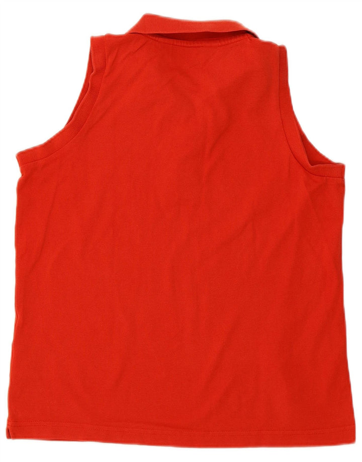 KAPPA Womens Sleeveless Polo Shirt UK 14 Medium Red Cotton