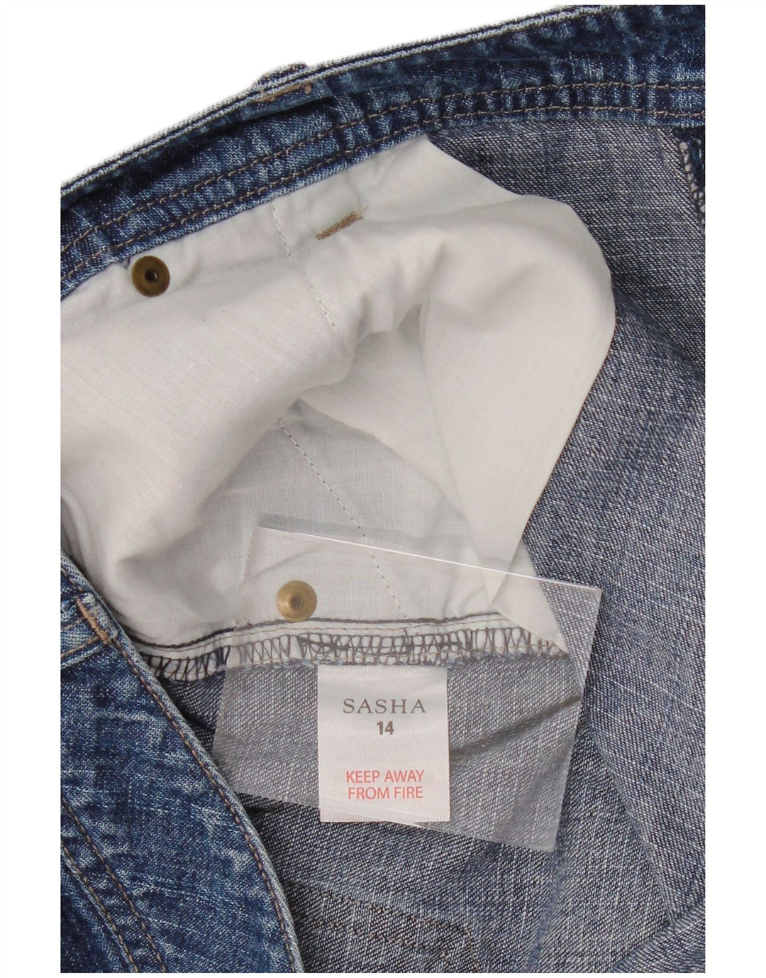 Sasha Short en jean pour femme UK 14 Large W36 Bleu Coton