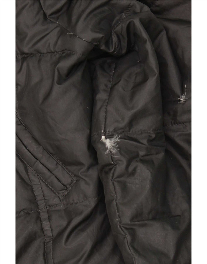 Replay Manteau matelassé à capuche pour femme UK 44 Large Noir Polyester