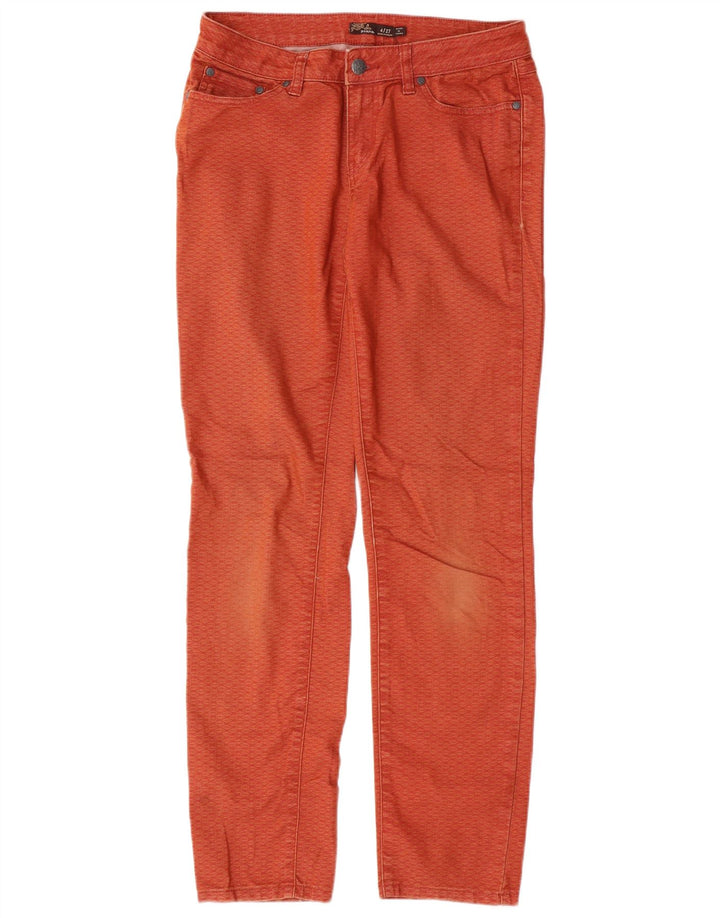 Prana Jean droit pour femme US 4 Small W27 L31 en coton à carreaux orange