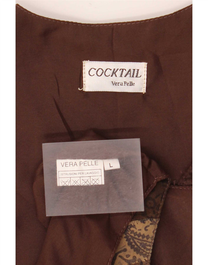 gilet homme vintage grand cuir Paisley marron