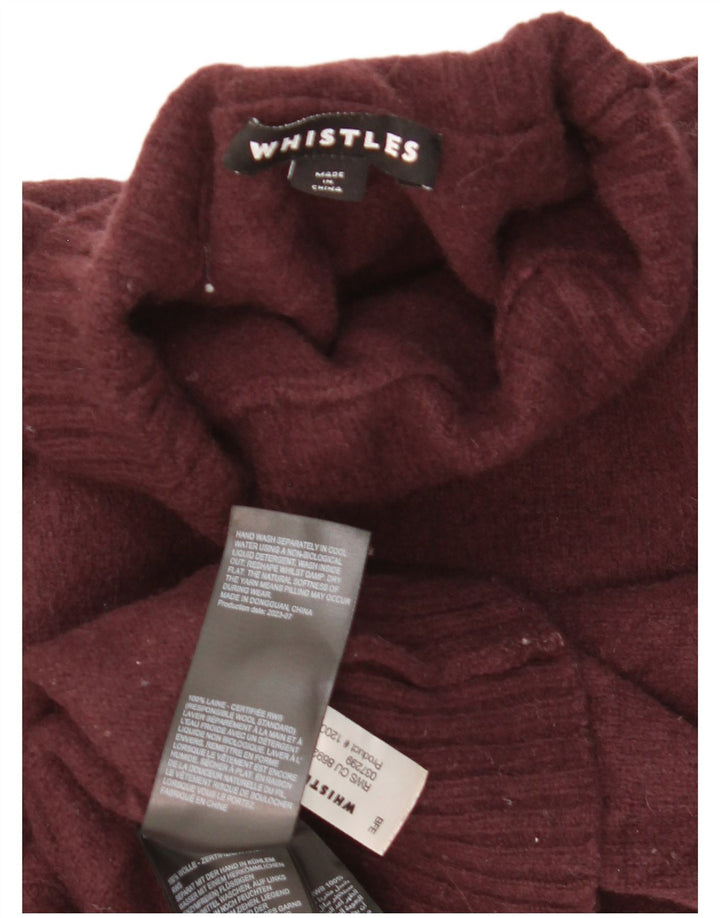 Whistles Pull court à col roulé pour femme UK 14 Laine marron moyen