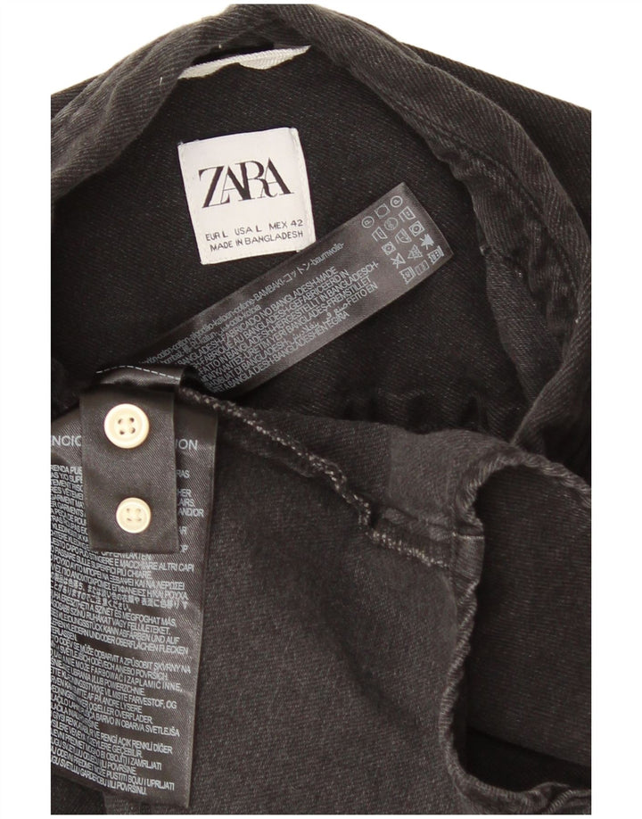 Zara Homme Chemise En Jean Large Gris Coton
