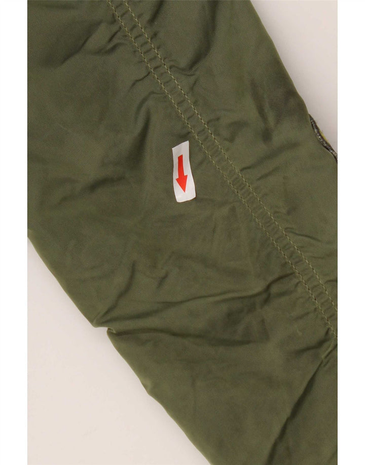 Alpha Industries Veste Bomber Graphique Femme UK 6 XS Nylon Vert