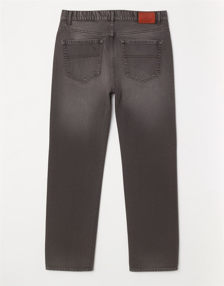 Gant Femme Jason Regular Jean Droit W34 L30 Gris Coton