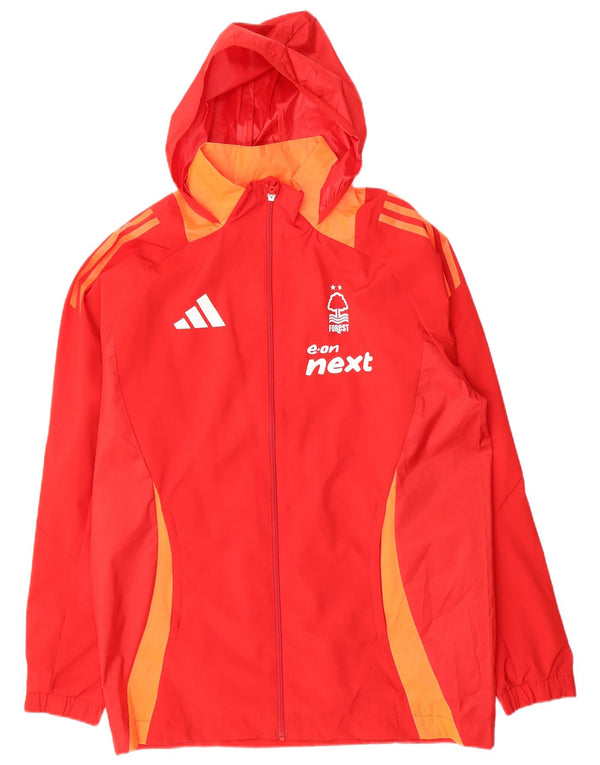 Adidas Veste de pluie à capuche graphique pour homme UK 38 Rouge moyen Colourblock