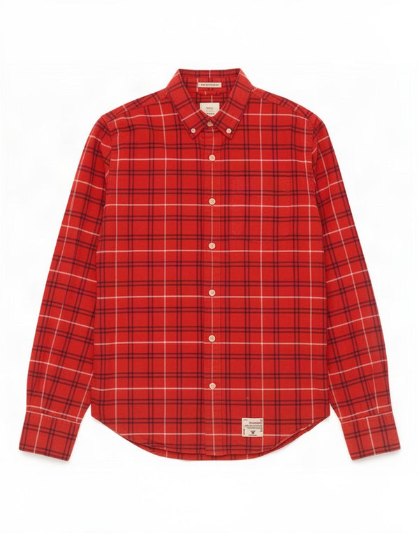 Superdry Chemise Flanelle Homme Grand Carreau Rouge Coton