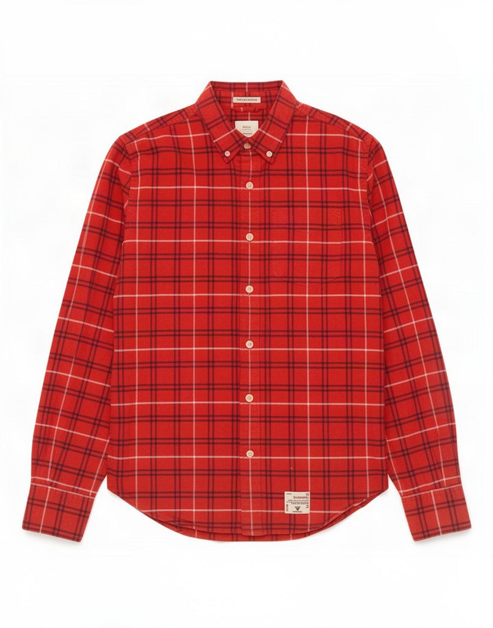 Superdry Chemise Flanelle Homme Grand Carreau Rouge Coton