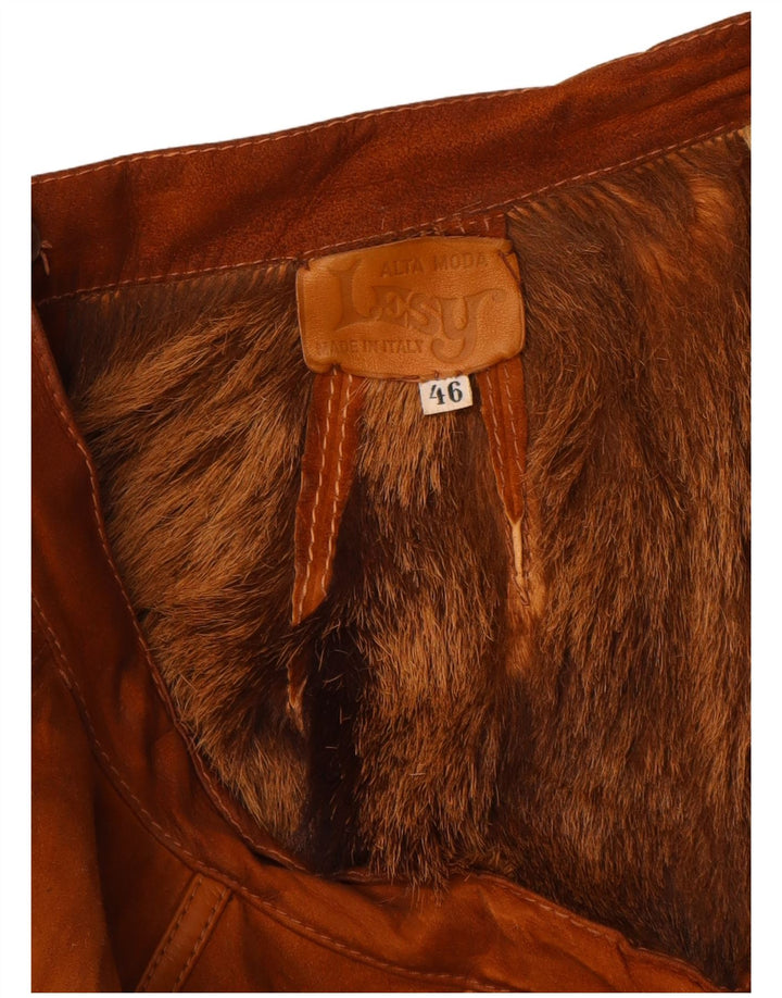 Lesy Femme Jupe En Daim IT 46 Large W27 Cuir Marron