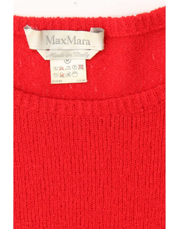 Max Mara Robe pull à manches longues pour femme UK 12 Rouge moyen