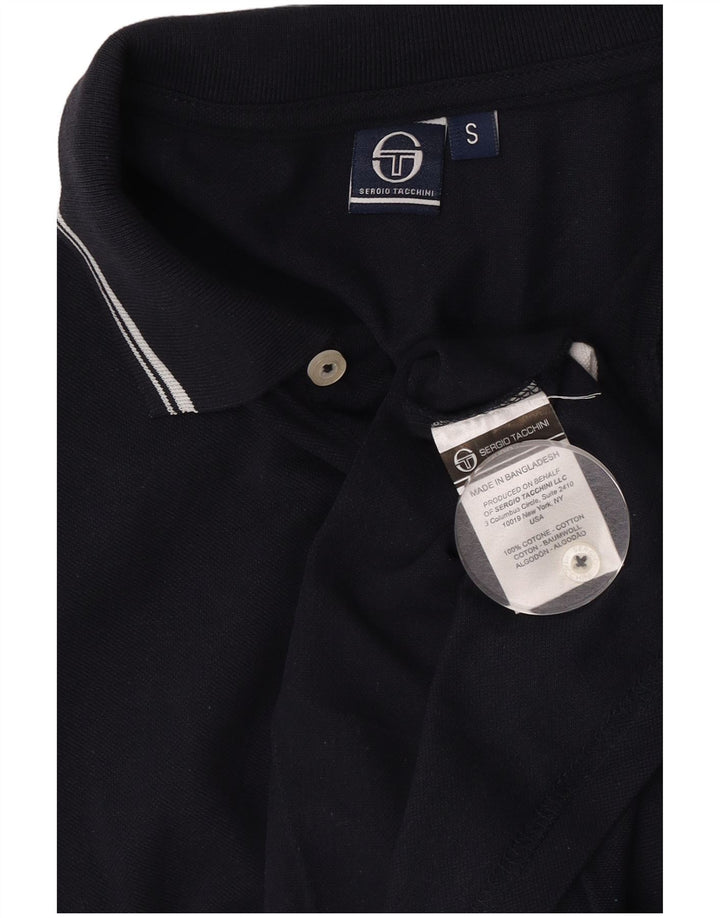 Sergio Tacchini Polo Homme Petit Bleu Marine Coton