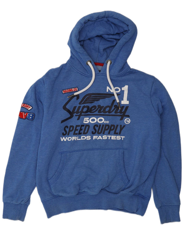 Superdry Pull à capuche graphique pour homme 2XL Bleu Coton