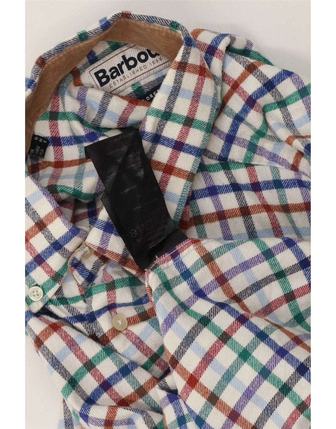 Barbour Chemise en flanelle pour homme en coton à carreaux multicolore moyen