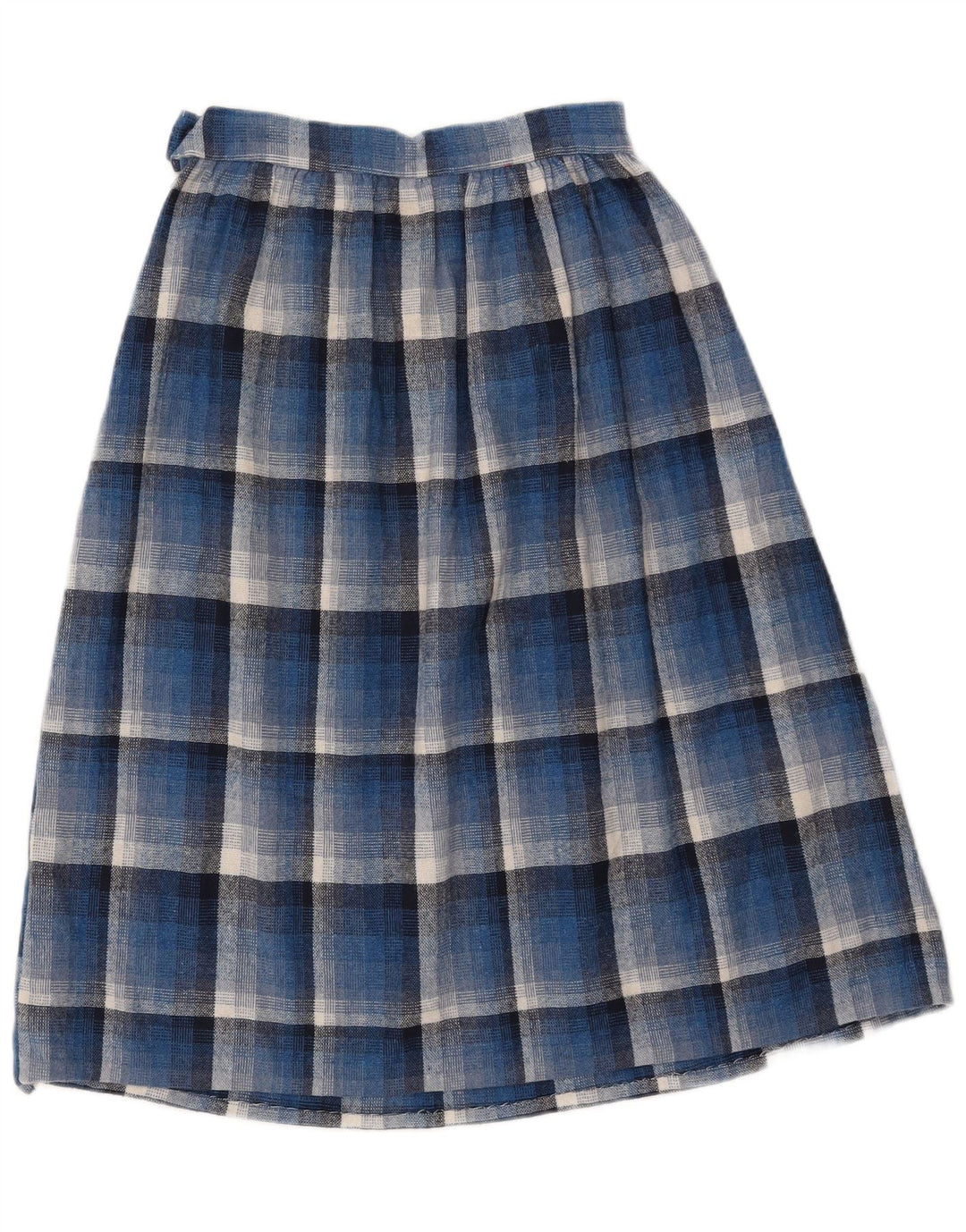 jupe plissée femme vintage W26 Petit chèque bleu