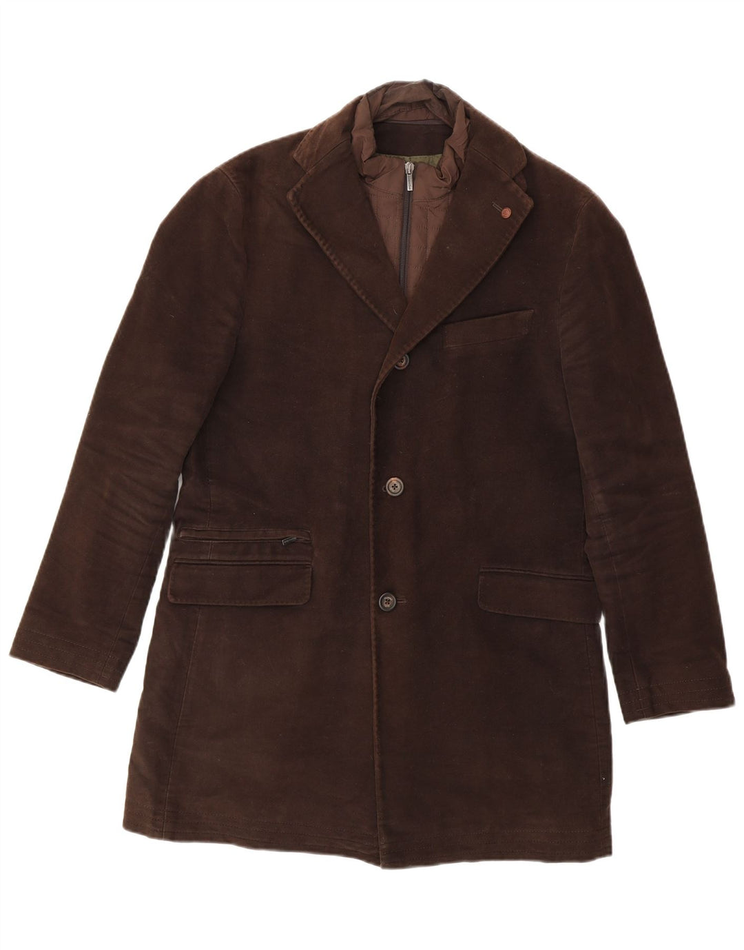 Massimo Dutti Veste Blazer 3 Boutons Homme EU 48 Coton Marron Moyen