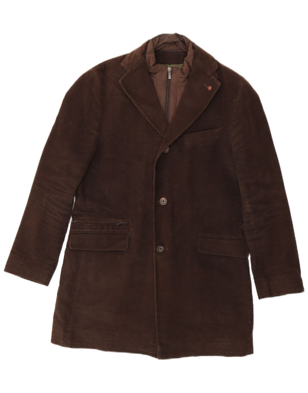 Massimo Dutti Veste Blazer 3 Boutons Homme EU 48 Coton Marron Moyen