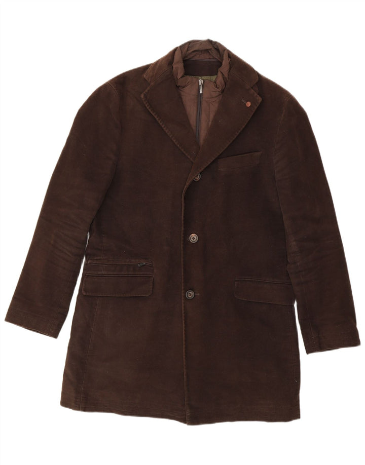 Massimo Dutti Veste Blazer 3 Boutons Homme EU 48 Coton Marron Moyen