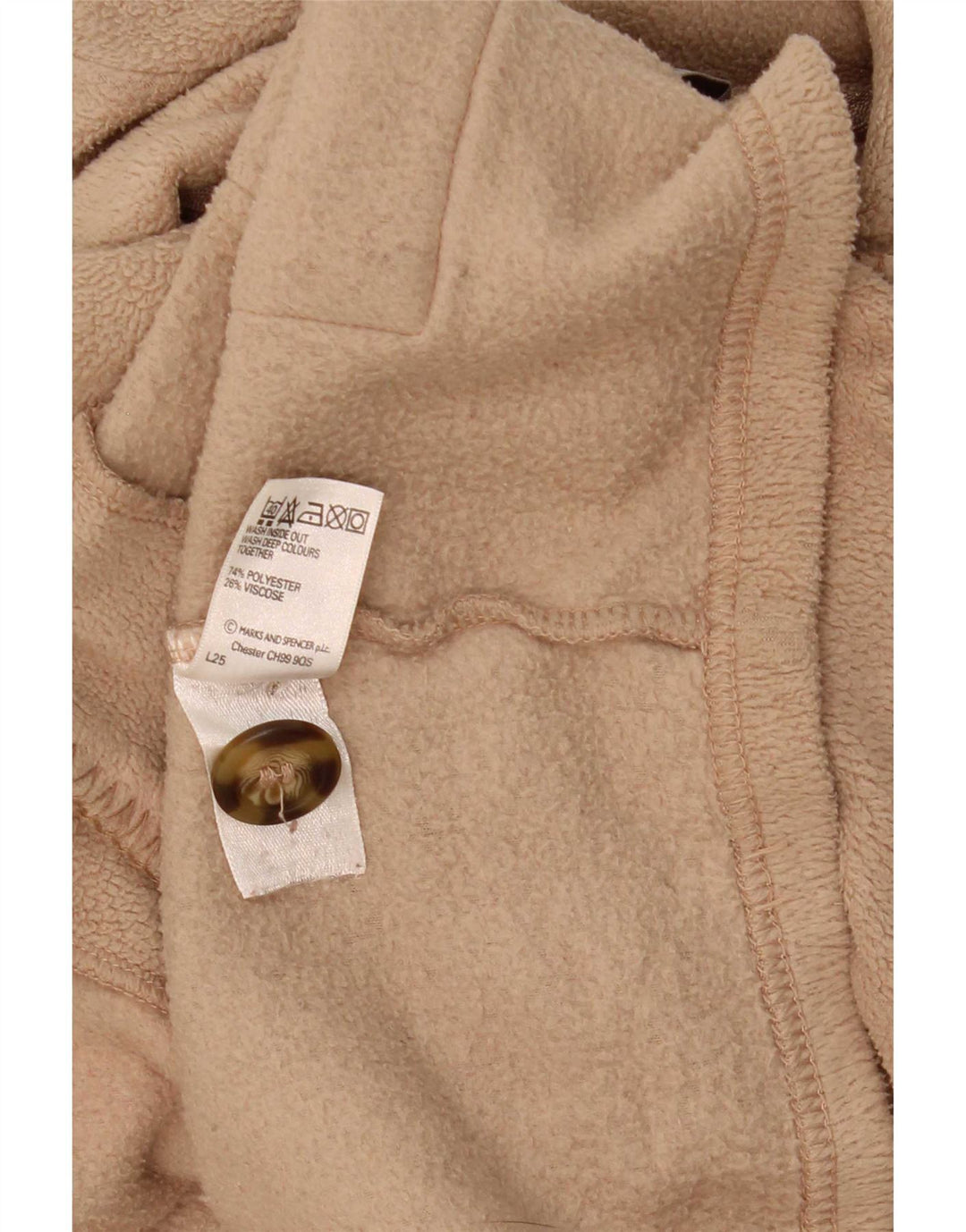 Marks & Spencer Veste polaire pour femme UK 16 Large Beige Polyester