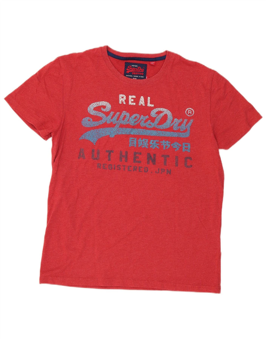 Superdry Homme Graphic T-Shirt Top Large Rouge Coton