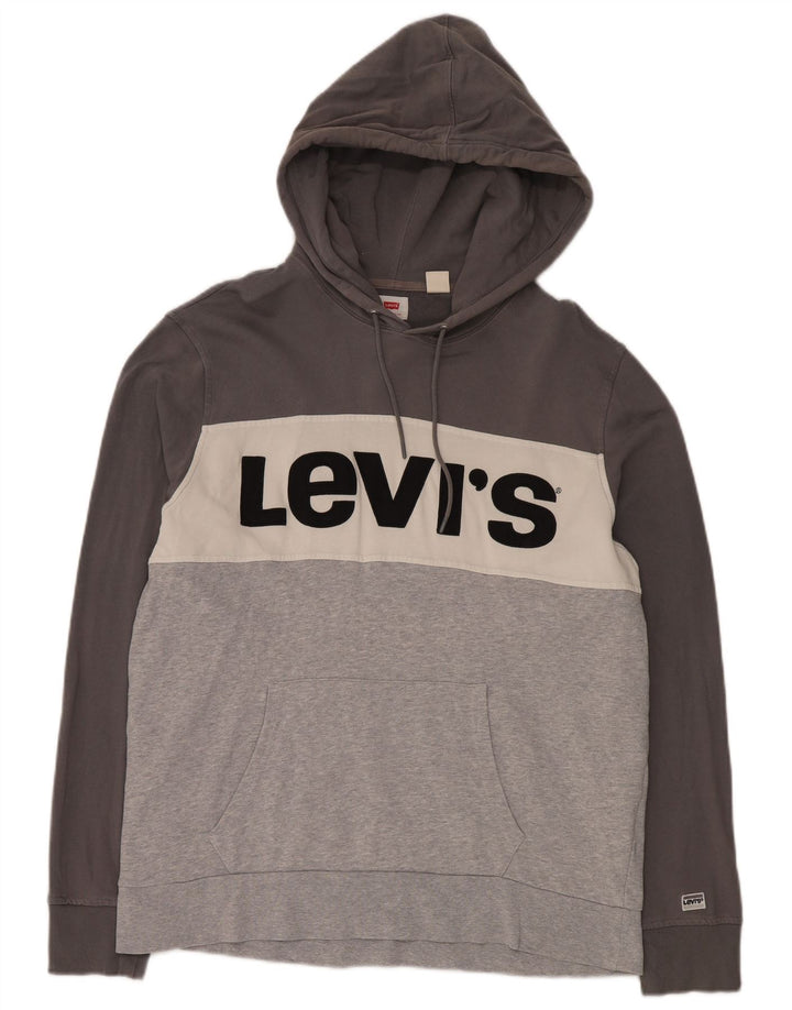 Levi's Graphic Sweatshirt à Capuche XL Homme Gris Colorblock Coton