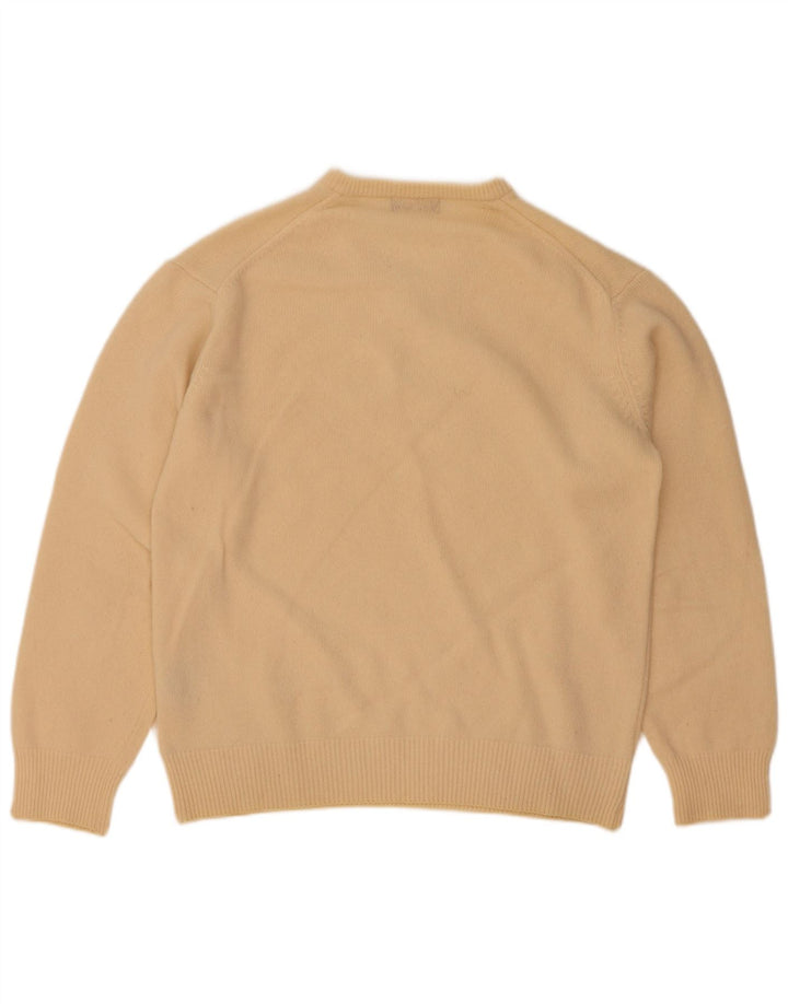 Kappa Pull col V pour homme en laine d'agneau Beige Large