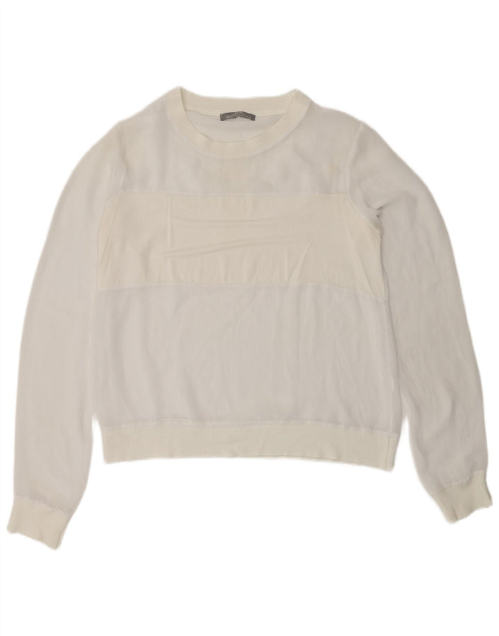 Zara Sweat-shirt pour femme UK 10 Petit Blanc