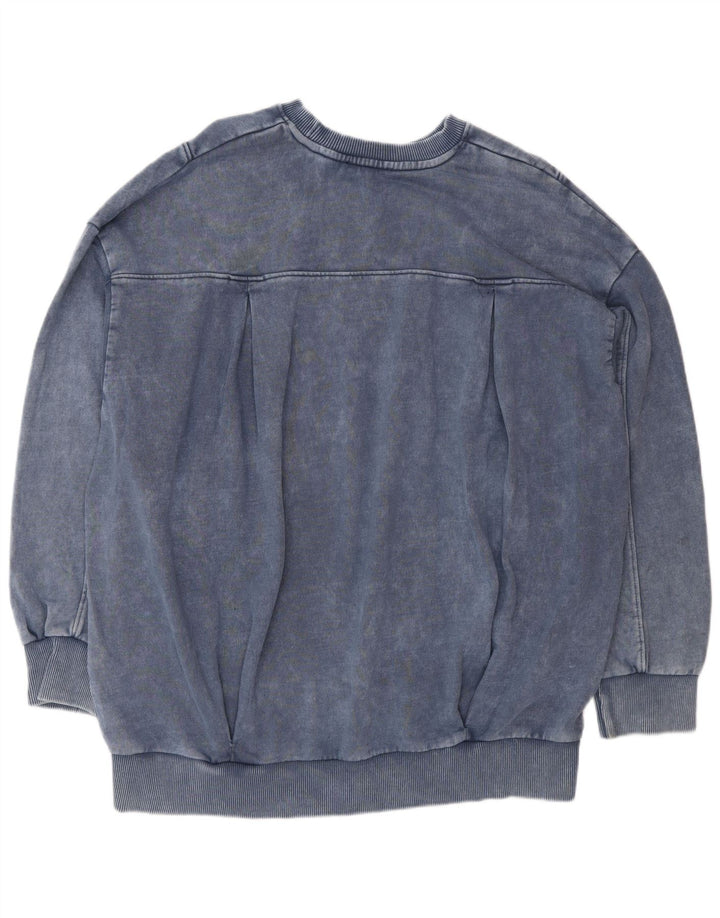 Zara Womens Sweatshirt Oversize Jumper UK 16 Large Bleu Marine Coton