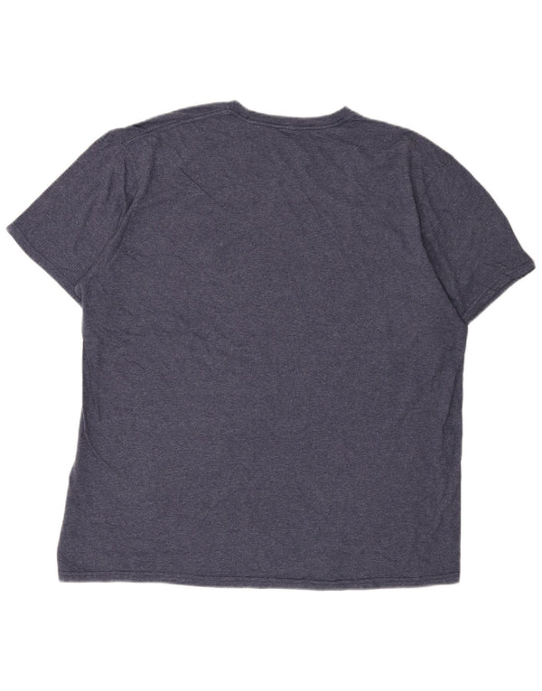 Quiksilver Hommes Premium Fit Graphic T-Shirt Top XL Bleu Marine Moucheté Coton