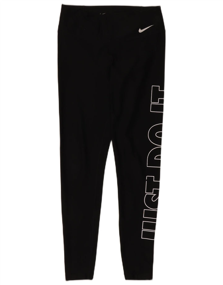 Nike Legging graphique Dri Fit pour femme UK 10 Small Noir Polyester