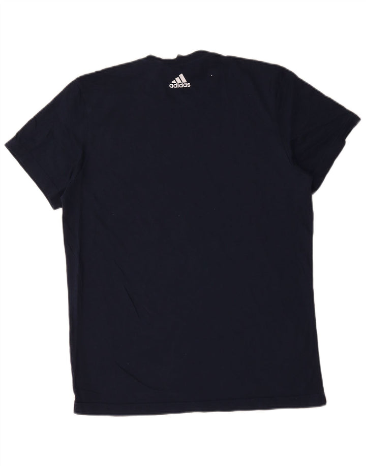 Adidas T-Shirt Graphique Homme Bleu Marine Moyen Coton