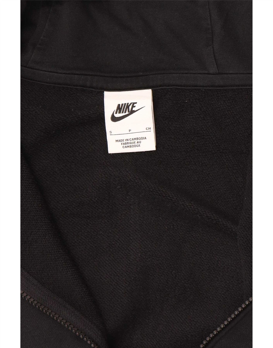 Nike Pull à capuche zippé surdimensionné pour femme UK 10 Petit Noir