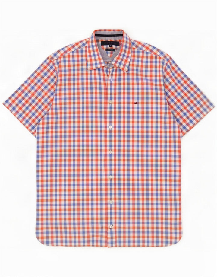 Tommy Hilfiger Chemise à manches courtes pour homme à carreaux multicolores moyens