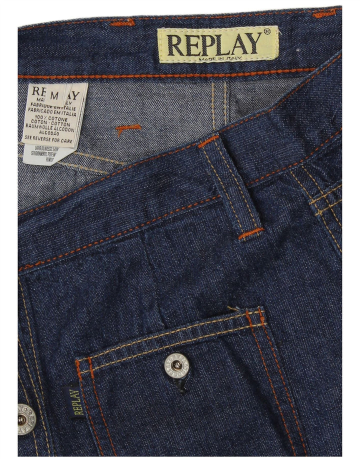 REPLAY Femme Jupe Maxi En Jean Moyen W28 Bleu Marine Coton