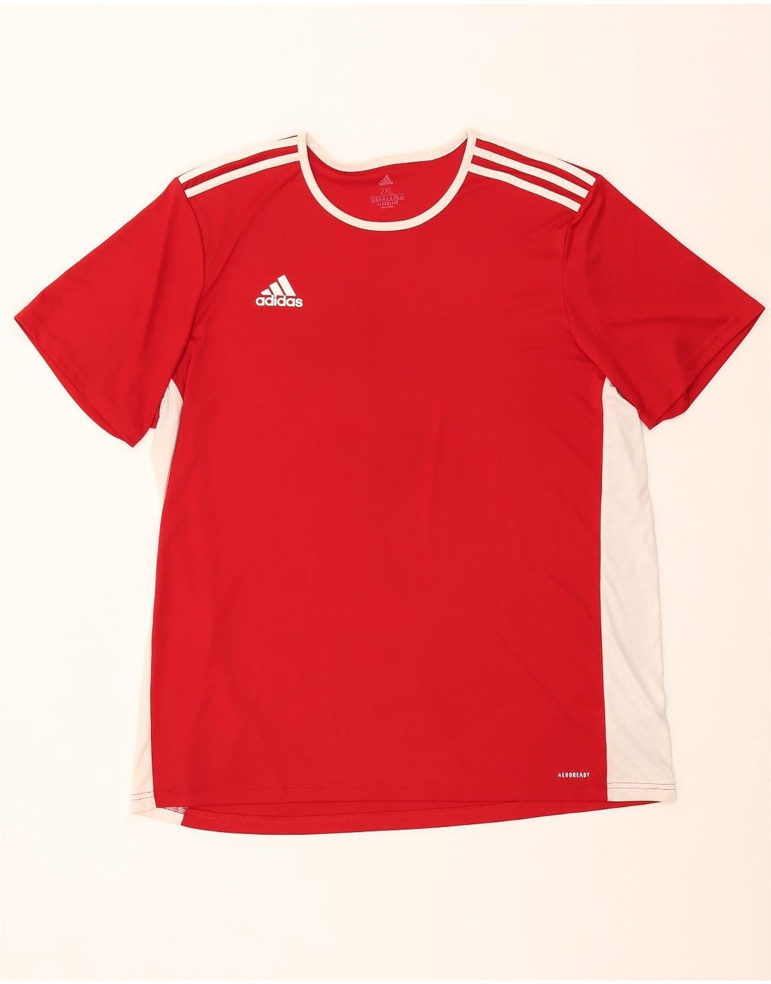 Adidas Hommes Aeroready T-Shirt Top 2XL Rouge Colorblock Polyester