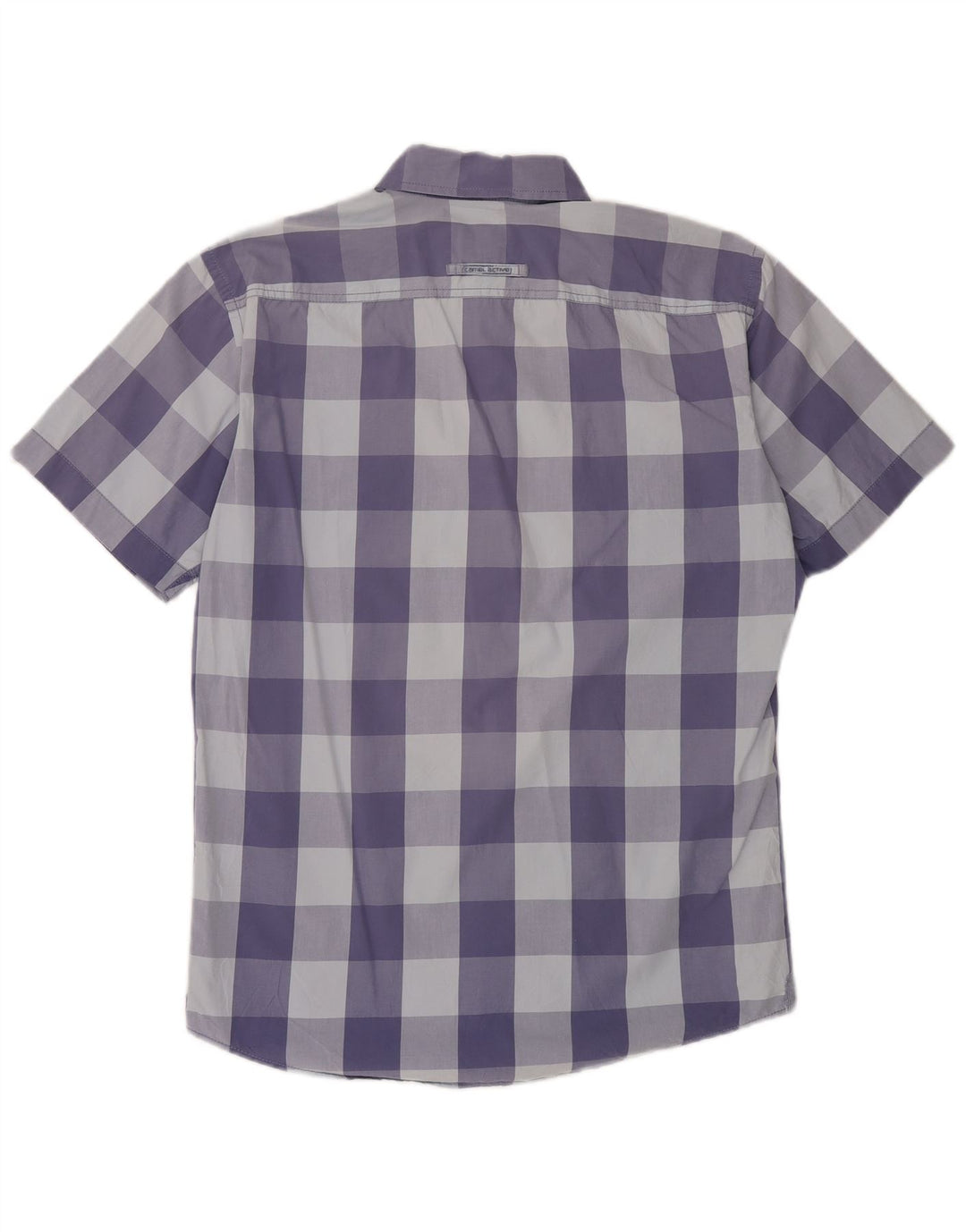 Camel Active Chemise à manches courtes pour homme en coton vichy bleu moyen