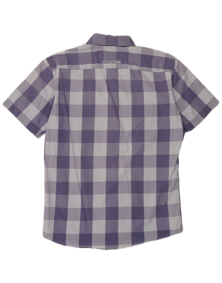 Camel Active Chemise à manches courtes pour homme en coton vichy bleu moyen