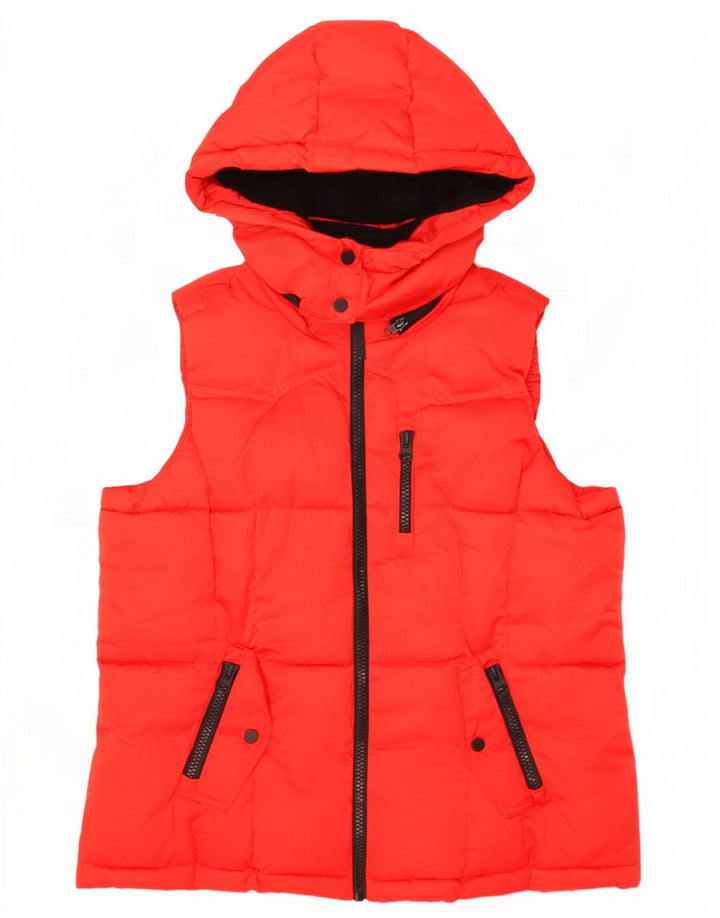 Marks & Spencer Gilet rembourré à capuche pour femme UK 18 XL Rouge Polyester